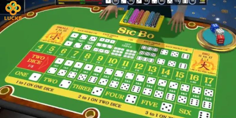 Lựa chọn các cửa để đặt cược tại game Sicbo luck8